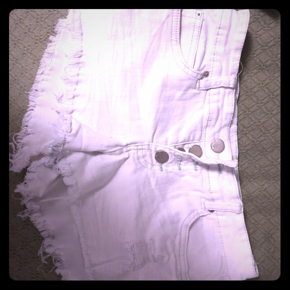 Billabong white jean shorts